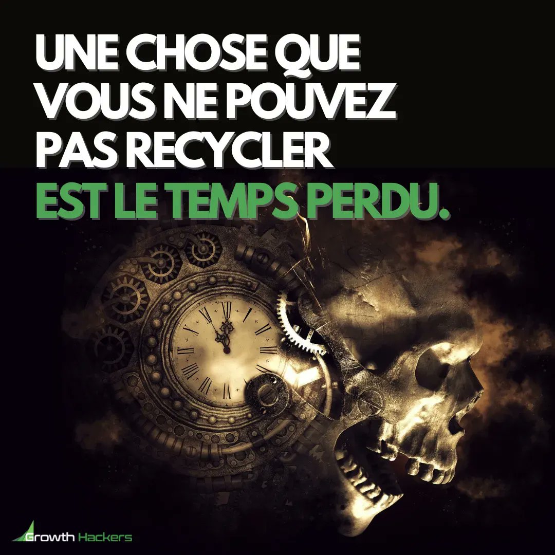 GrowthHackersFR's tweet photo. Une chose que vous ne pouvez pas recycler est le temps perdu.
#Recycler #Recyclage #Temps #Hier #Demain #Aujourdhui #Réussir #Réussite #DemainNousAppartient #MotsClés #TauxDeConversion #RefonteSiteWeb #ConceptCréatif #RéférencementSurMesure #PositionnementWeb https://t.co/YMWZPc1QS8