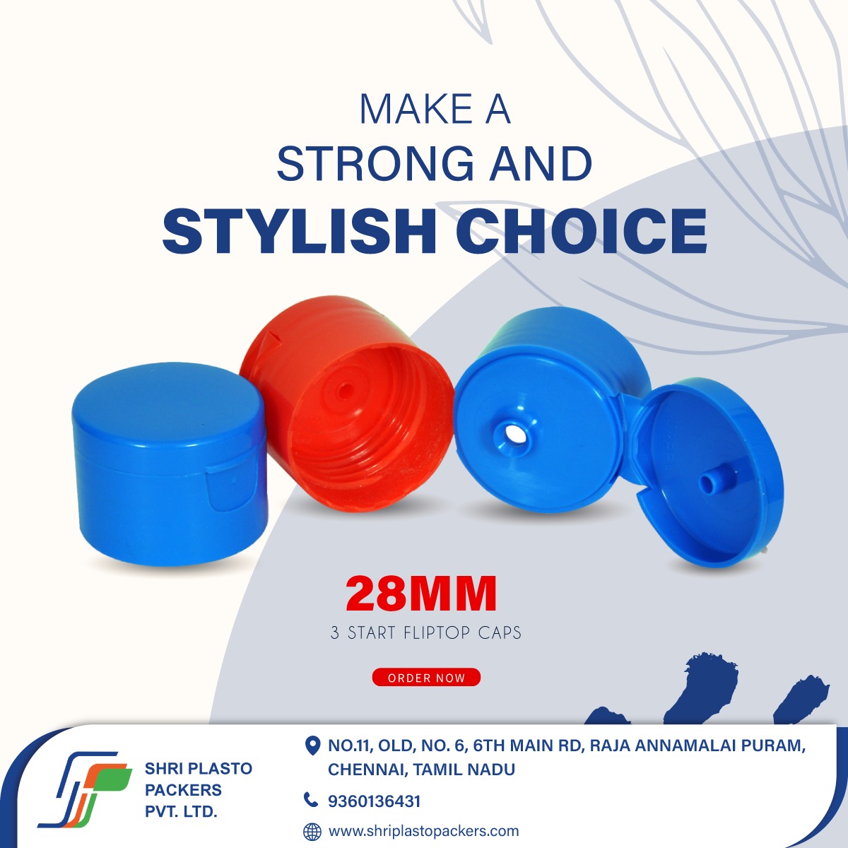 Embrace Strength and Style with our 28mm 3-Star FlipTop Caps! Making every closure count! #StrongAndStylish 
✅28mm 3-Star FlipTop Caps
your partner for perfect caps and closures
100% virgin raw material
Best in quality products
Order now