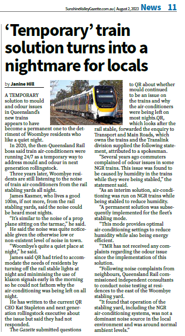Jeffrey_Addison's tweet photo. 'Temporary' train solution turns into a nightmare for (#Woombye) locals.
#SunshineValleyGazette News p11
@TMRQld @QueenslandRail #qldpol https://t.co/Go6HXRYIrz