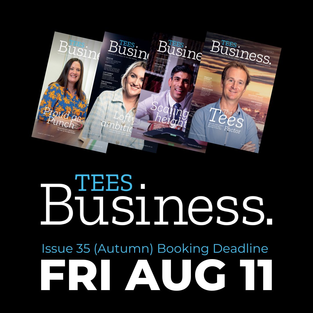 📢 FINAL CALL FOR AUTUMN ISSUE BOOKINGS!

Bookings close TOMORROW! To join the 8️⃣0️⃣ strong community of leading #TeesValley organisations #TalkingUpTeesside in our next issue:

📞 01642 450255
📧 info@teesbusiness.co.uk