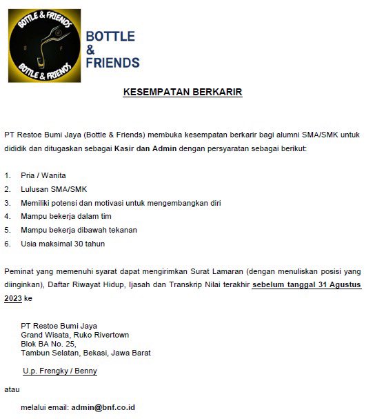 nullvariables's tweet photo. Temen-temen yang mungkin butuh pekerjaan, jika berminat boleh langsung email ya🙏 https://t.co/pIhh1czceP