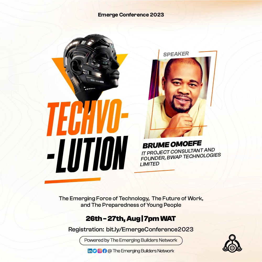 weemerge_ng's tweet photo. Brume Michael Omoefe is an accomplished Serial Entrepreneur, with a keen interest in Fintech and Agrotech ventures and a proven track record in project management.
#EmergeConferencebyTEBNET #EmergeConferenceTechvolution #EmergeConference2023 #Emcon5 #Emcon2023 #Techvolution https://t.co/THrUffPY6x