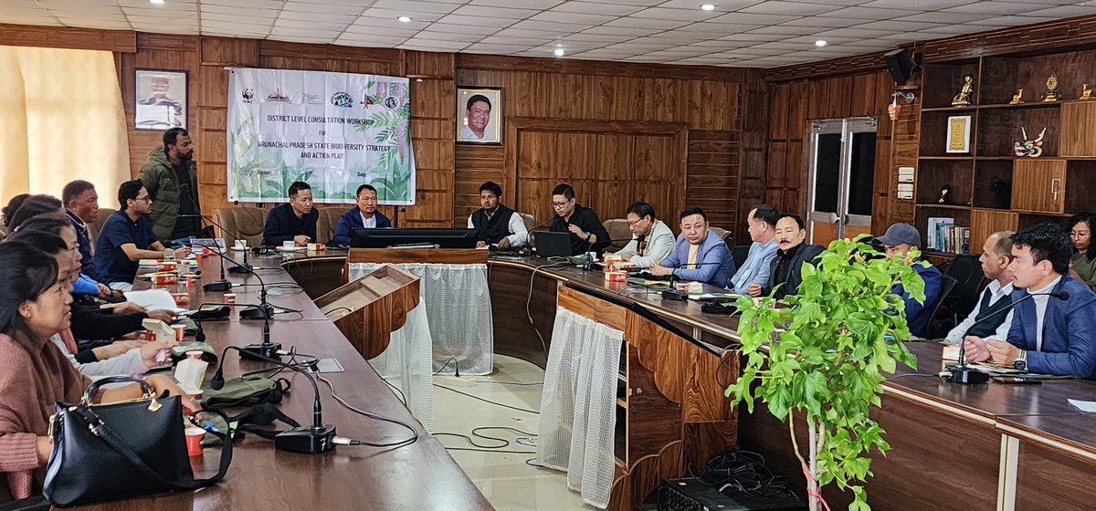 diprotawang's tweet photo. District level consultation workshop for Arunachal Pradesh state biodiversity strategy and action plan held today in the conference hall of DC Tawang under the Chairmanship of @rinchinleta in presence of DFO @PiyushG_IFS and Head of offices organised by @WWFINDIA https://t.co/CMKopO9NCy