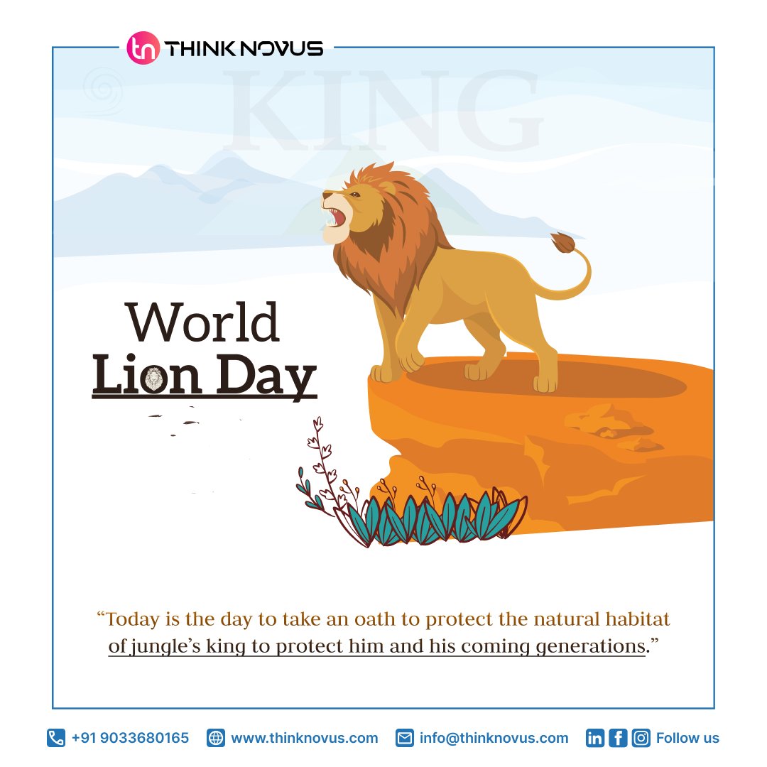 thinknovus's tweet photo. 🦁 World Lion's Day! 🦁
Roaring with pride on this special occasion dedicated to strength, courage, and unity. Just like lions in the wild, let's embody resilience and leadership as we navigate through challenges.
#lionsday #leadership #unity #professionalpride https://t.co/yvGAHdiiDk