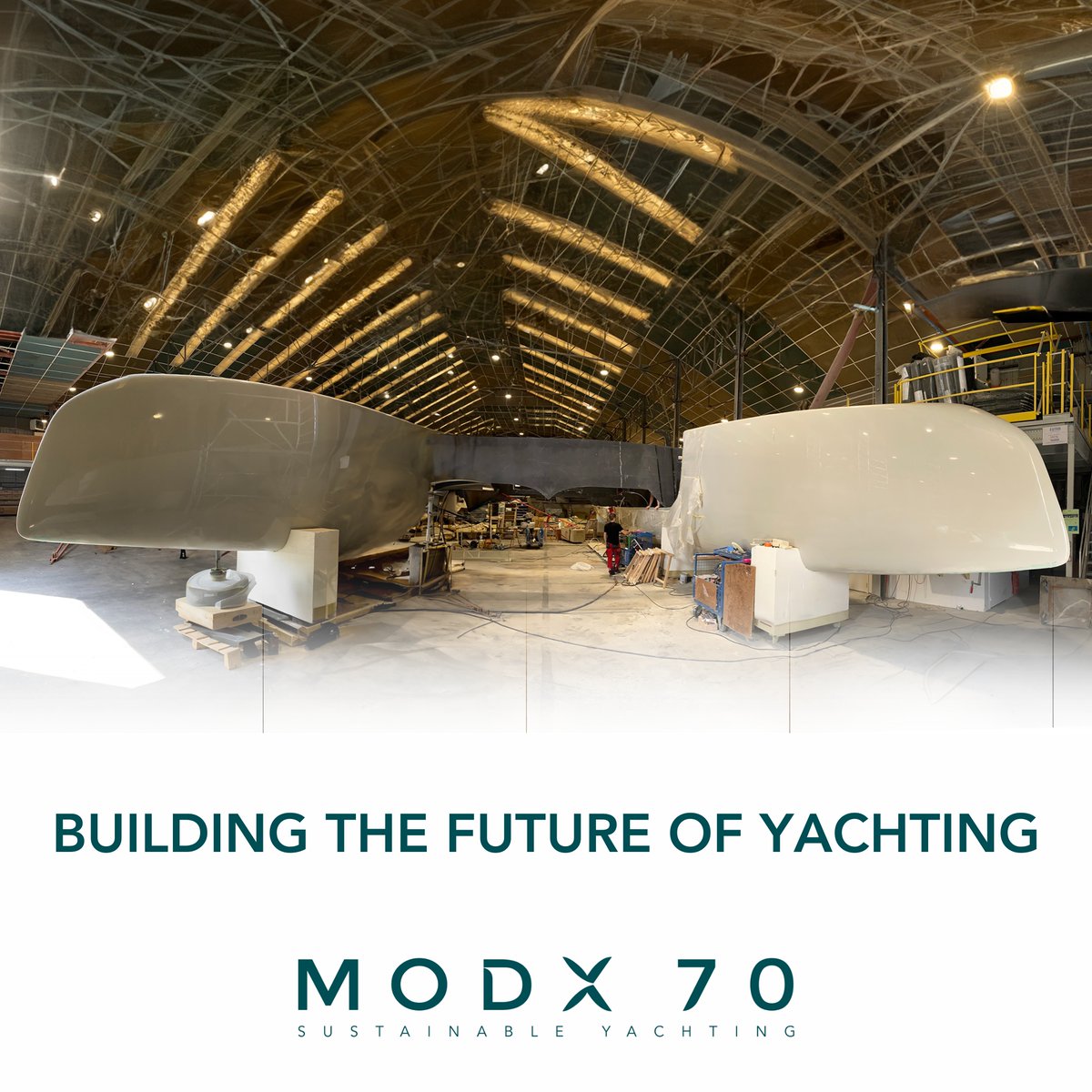 modx_catamarans's tweet photo. [MODX under construction] Assembly of the first MODX 70. 

Meet us: 
September 23. Cannes Yachting Festival.
April 24. Multihull boat show. World premiere.
May 24. Private days MODX 70. https://t.co/eP85psjNWp