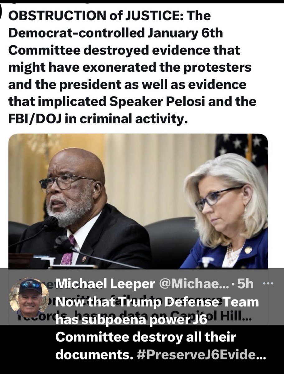 CCtruck5's tweet photo. J6 Committee had so much damning evidence?  #DestroyedEvidence #Why @BennieGThompson @RepAdamSchiff @RepKinzinger @RepLizCheney @SpeakerMcCarthy @mattgaetz @Jim_Jordan @JovanHPulitzer https://t.co/u9rUltkGM8