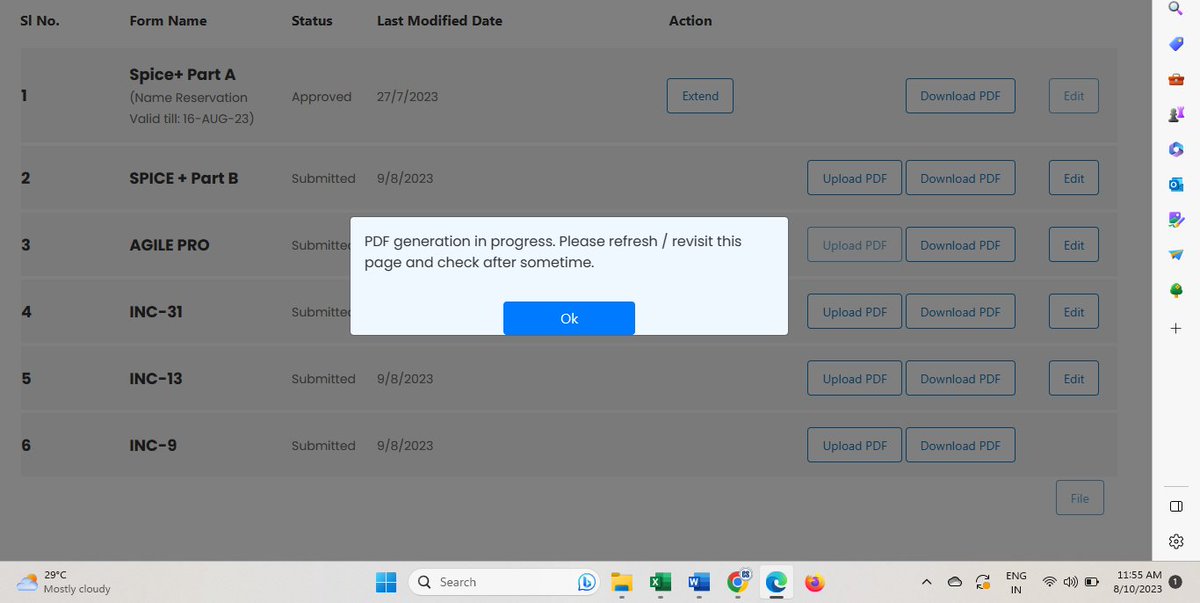 cskishan09's tweet photo. #AgilePro PDF generation is in progress since 24 hours.
@MCA21India @HelpdeskMCA21V3 Pls resolve such issues on most urgent basis, it is creating delay in incorporations.
#Section8CompanyRegistration #CSTwitter https://t.co/xGU3TsizPm