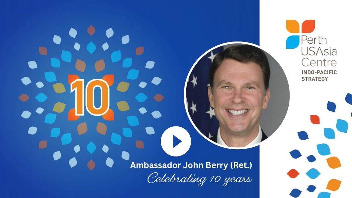 Celebrating the #CentreAt10, President @_aaausa John Berry says the Perth USAsia Centre continues to go from strength to strength: '@PerthUSAsia keeps the 🇺🇸🇦🇺 Alliance front and centre in both research and in public awareness,' he says. 

📹 Watch: youtu.be/UlLEdtlqlLs