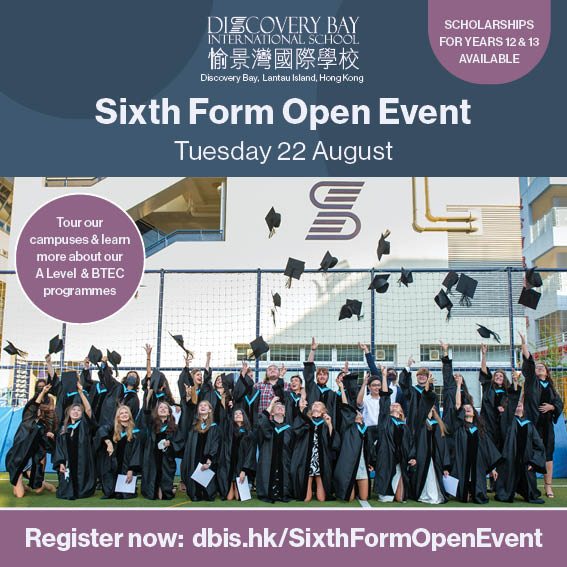 Register Now: Sixth Form Open Event, 22 August. For prospective Year 12 A Level/BTEC students &amp; their parents. The event starts at 6pm &amp; coincides with the launch of  our new Sixth Form scholarship programme. Register at dbis.hk/SixthFormOpenE… #dbis #dbishk