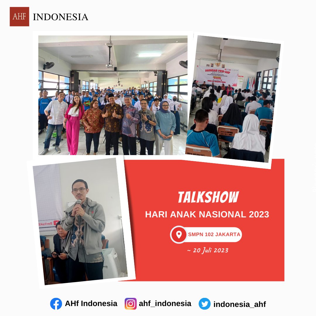 indonesia_ahf's tweet photo. Ini loh keseruan kegiatan AHF - YKIS Goes to School, yang dimana kita mengunjungi SMP 102 dan SMA 51 Jakarta Timur pada tanggal 20 - 21 Juli 2023.
Saatnya kita semua berkolaborasi untuk melakukan pencegahan penularan HIV ke Anak.
#AHFpeduli #AHFIndonesia #ahfsinergi #HIV #AIDS https://t.co/StsriSU26B
