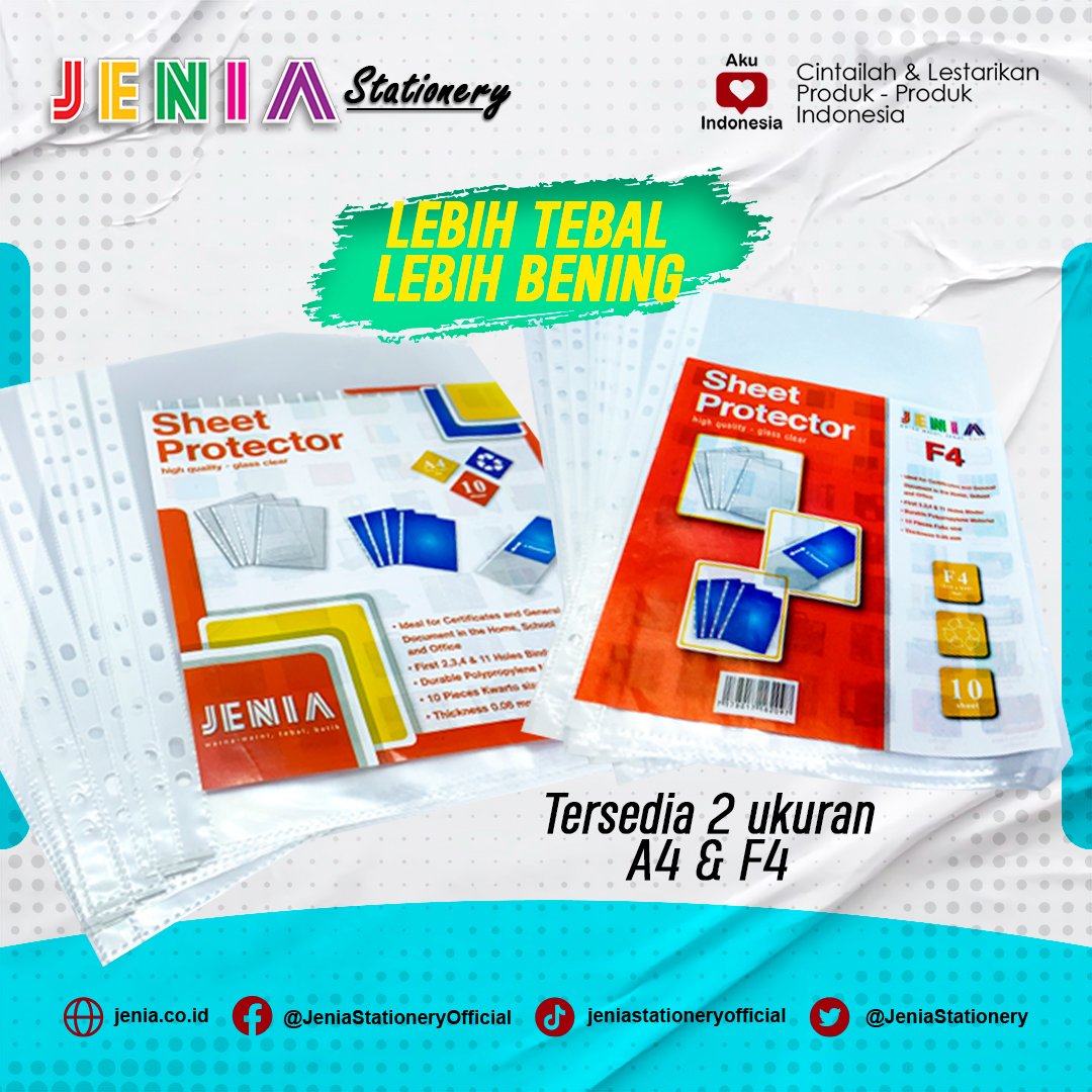 JeniaStationery's tweet photo. SHEET PROTECTOR JENIA
- Melindungi dokumen dari kerusakan- Bahan lebih tebal dan lebih bening
- Dapat dipasang di beberapa lubang ring mekanik
- Ideal untuk melindungi, mengatur dan pengarsipan dokumen, kertas, catatan, resep makanan, dll
#sheetprotector #stationerysupplier #ATK https://t.co/OA5ySQhuPF