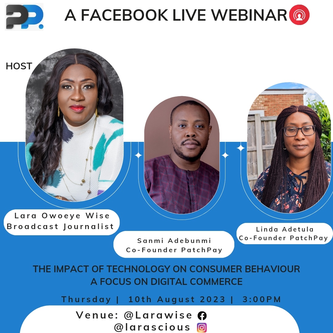 PatchPay's tweet photo. Today, our co-Founders @adesanmiadebunmi and Linda Adetula will be going live on Facebook with @larascious by 3pm (WAT).
To join the session, kindly join Lara Wise on Facebook today.
We're looking forward to an insightful session 💃💃
#tech #technology #facebook #patchonit https://t.co/kUHB5D1zPp