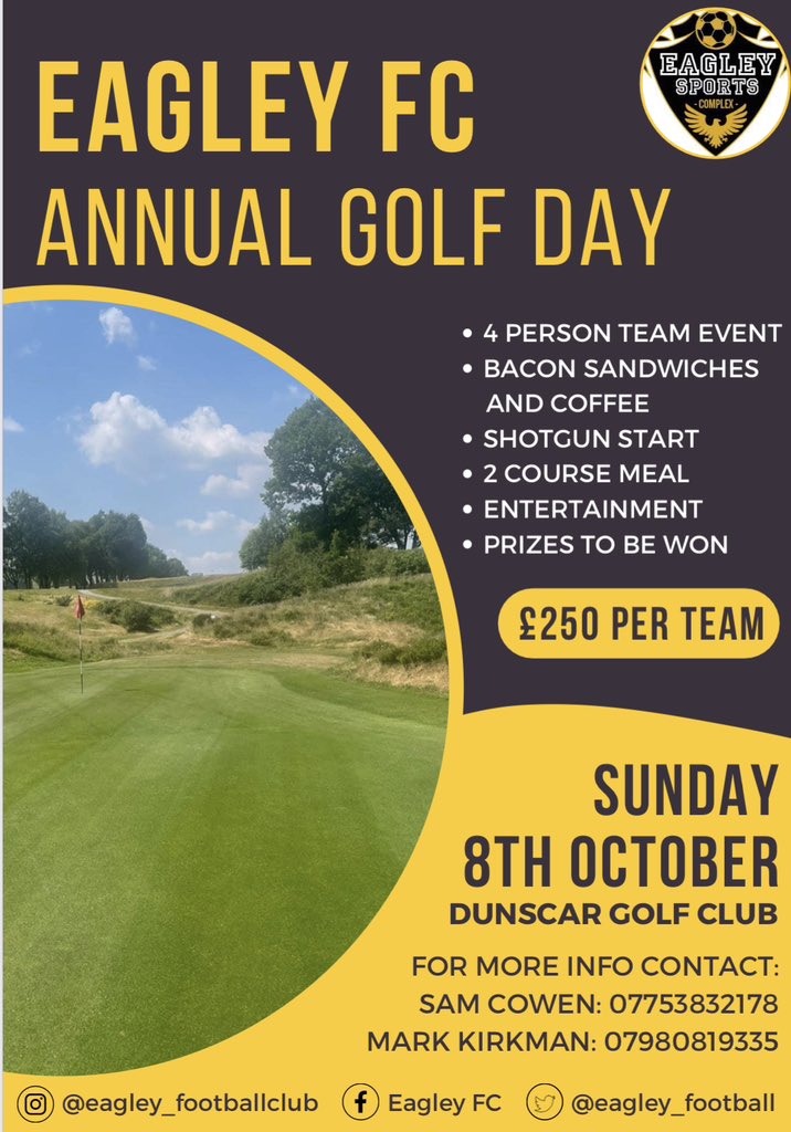 🦅Calling all you golfers out there ⛳️ Please come and join us on a great day out, whilst supporting local grassroots football 🦅 pls RT <a href="/BOLTONFMSPORT/">Bolton FM Sport</a> #bromleycross