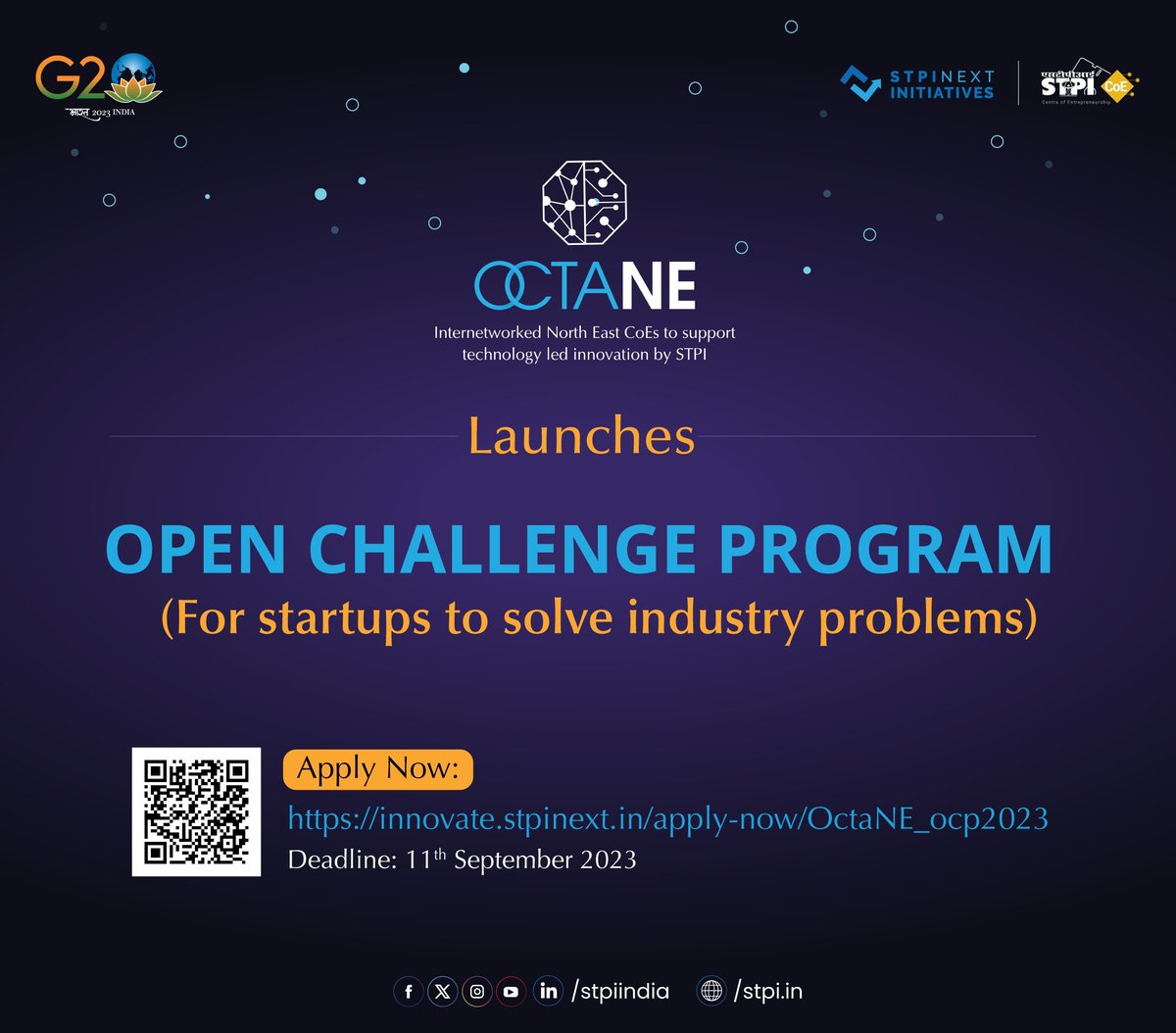 stpiguwahati's tweet photo. #STPIOctaNE CoE is inviting applications from tech #startups/ #entrepreneurs for OCP in domains including #IoT in Agriculture, #Animation, #AR/VR, #Gaming, #DataAnalytics &amp; #AI, #HealthTech, #AgriTech and #Drone Technology.  
Apply now at:https://t.co/zPhJLLv2rz @arvindtw https://t.co/C1040jgoiE