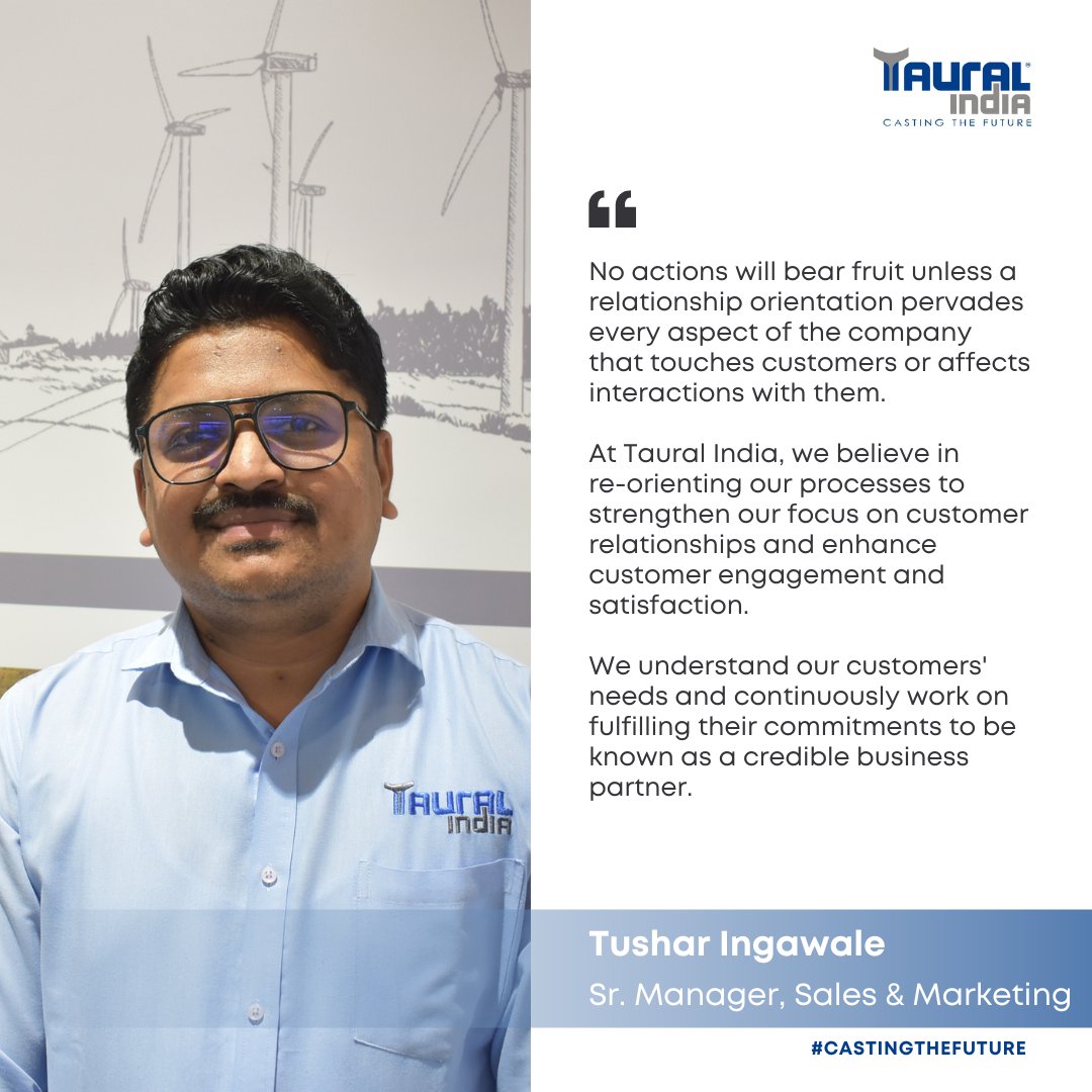 TauralIndia's tweet photo. The key to business success lies in enduring relationships, as happy customers are loyal advocates, driving business growth. Our Sr. Manager, Tushar Ingawale, shares his thoughts on the importance of CRM for business success.
#TauralIndia #CastingTheFuture #customerservice https://t.co/9hGFIu8kSx