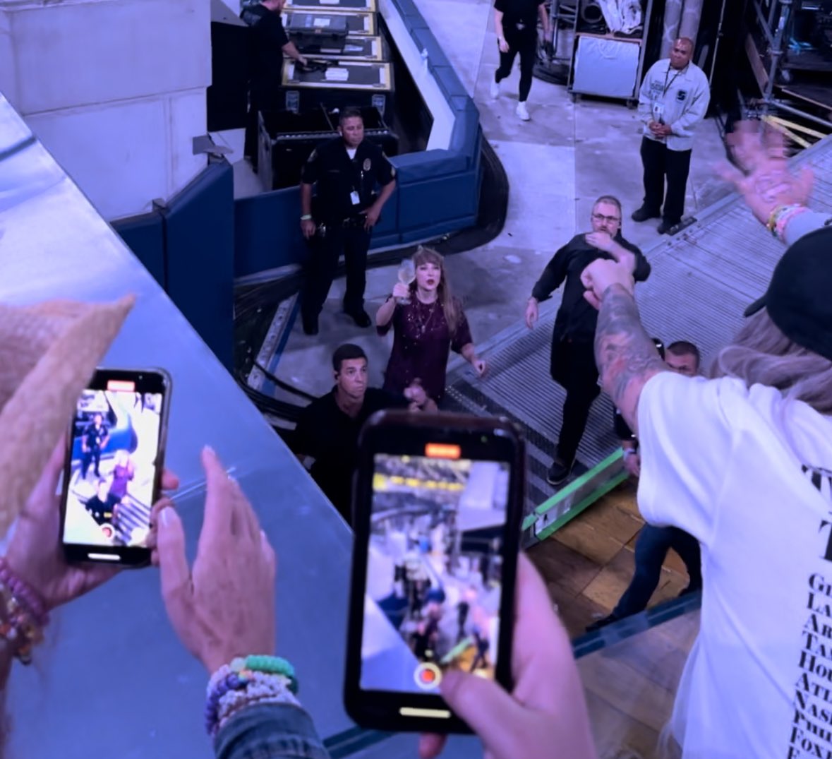 SHE CAME OUT WOTH A GLASS OF WINE