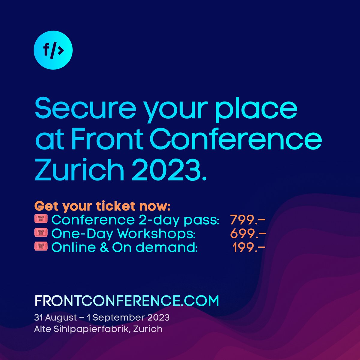 frontzurich's tweet photo. @jboogie ➡️ Get your tickets now for Front Conference 23 starting from 199.– for remote live streaming! Don't miss out on two days of inspiring talks from the comfort of whatever you are, any time you want. #webdesign #webdev #uxui #frontconference #front23 🎟️ https://t.co/BAIzG6F8Vf https://t.co/5cO4kOVExG