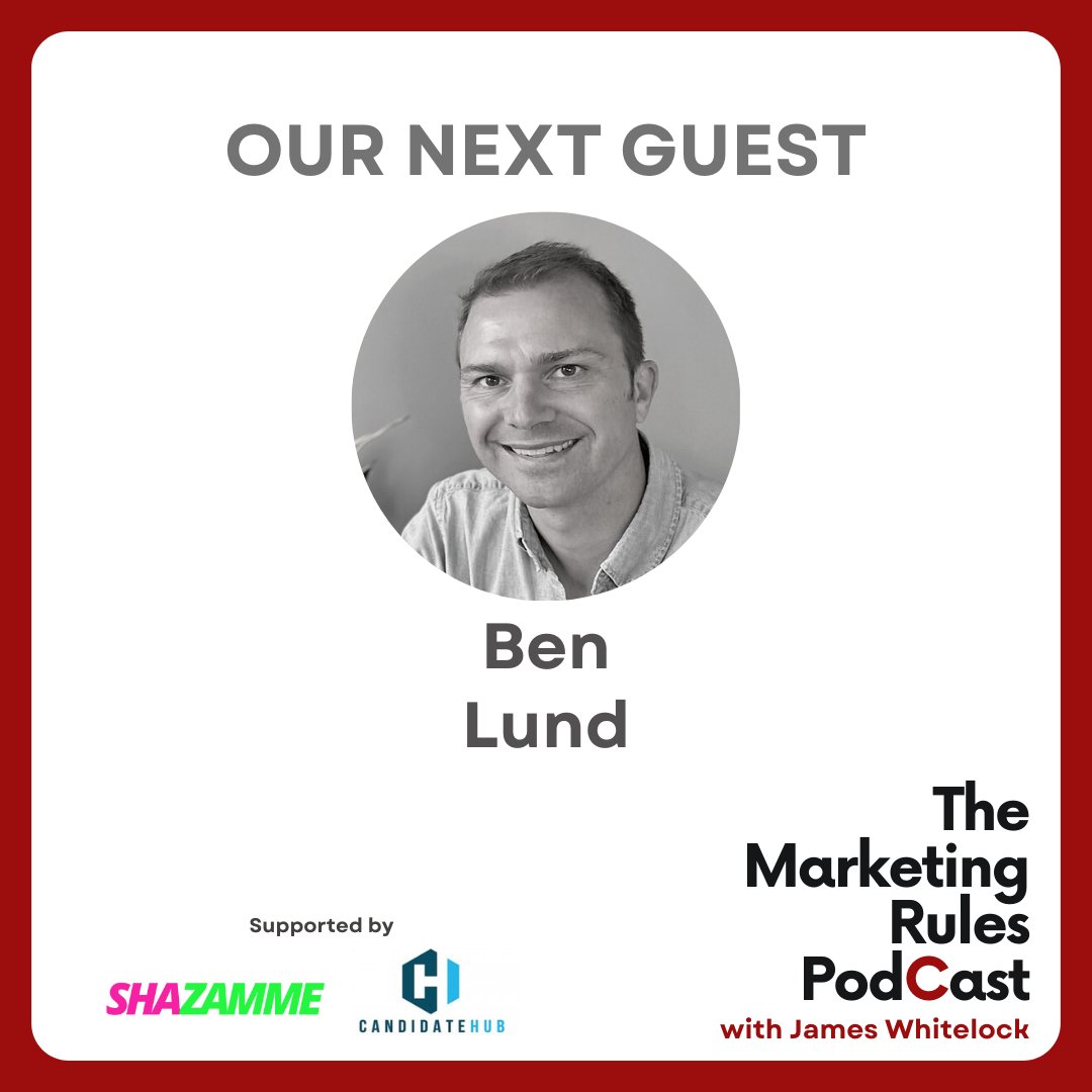 🎙 The Marketing Rules Podcast is happy to announce that it will be hosting Ben Lund on the show next week. 

🎧 Follow us on Spotify to stay up to date with all our new releases!

#MarketingRules
#TheVoiceOfRecruitmentMarketing 
#ThinkinCircles
#RecruitmentMarketingPodcast
