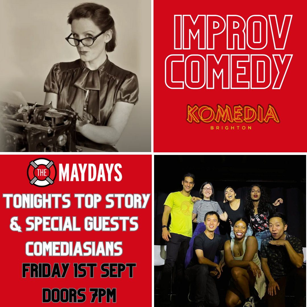 maydaysimprov's tweet photo. Join us for a night of #ImprovisedComedy with special guests @Comediasians 🤩
Friday 1st September @KomediaBrighton, doors 7pm - tickets: https://t.co/uP9QnzNZQJ
#ImprovComedy #MusicalImprov #LiveImprov https://t.co/RUPekcTFhg