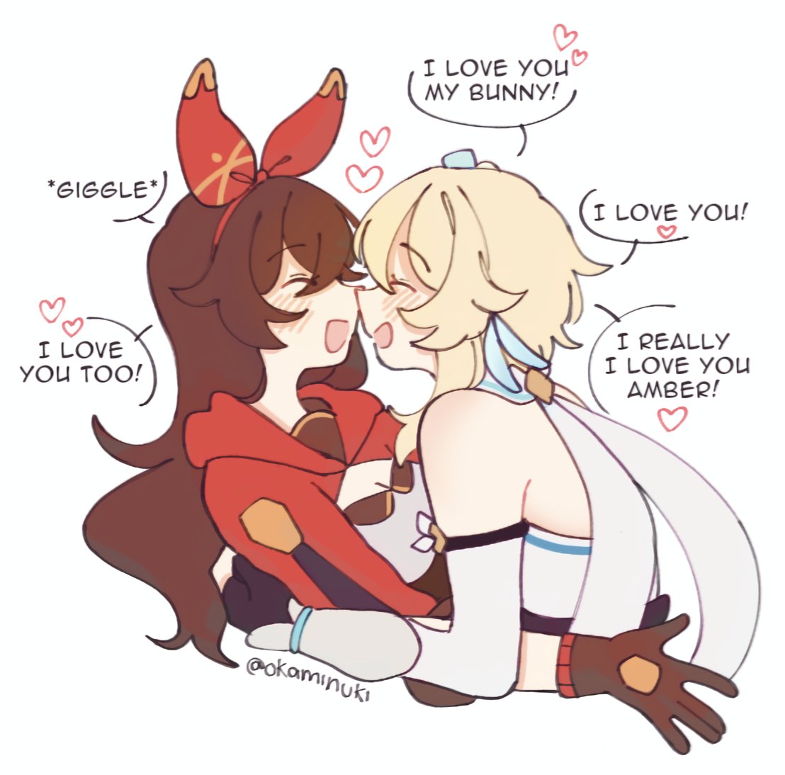 The best gift of all for the most important girl in the world!! "I love you Amber, you are my sunshine~" 🐰❤️❤️❤️❤️ #アンバー生誕祭2023 #Genshinlmpact #lumiamber