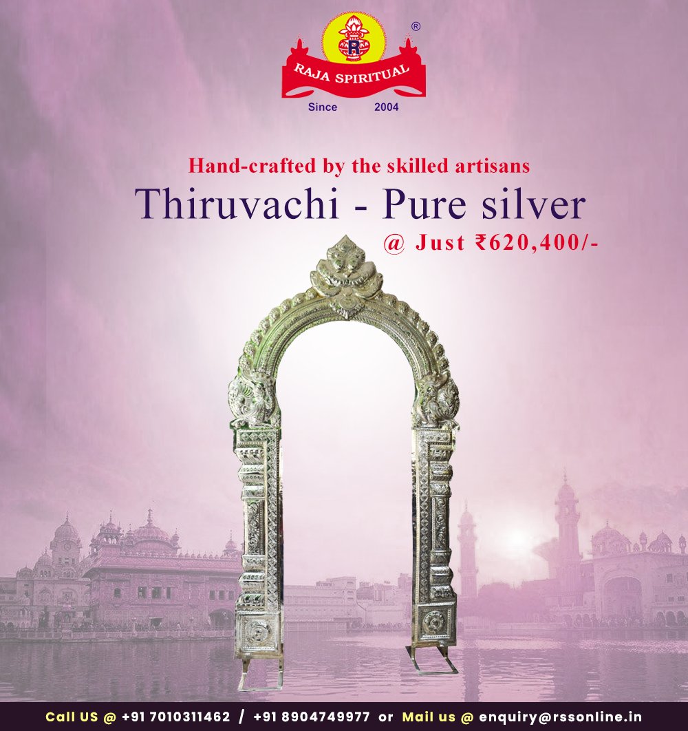 rss_online's tweet photo. This exquisite masterpiece, made of silver, is a harmonious blend of infused beauty and deep reverence, making it the ultimate offering of devotion for adorning your deity's sacred throne.

Shop @ https://t.co/XbOG8LbXdf
Mail us @ enquiry@rssonline.in

#RajaSpiritual #Thiruvachi https://t.co/zHO2gR03xT