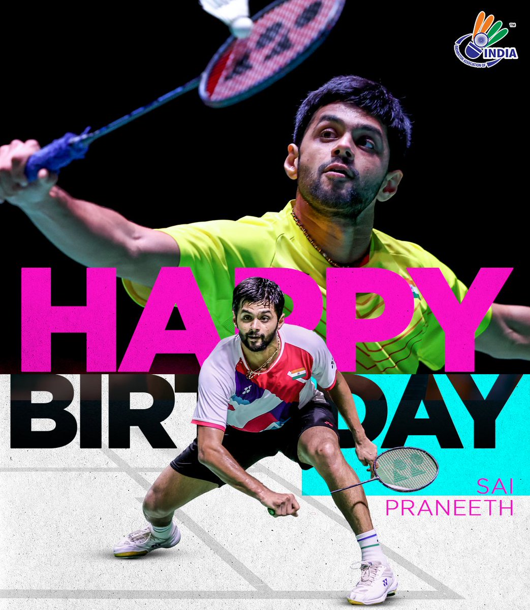Birthday wishes to 🇮🇳 World Championships Bronze Medalist 🥉 <a href="/saiprneeth92/">.</a> 🥳🎂

📸: <a href="/badmintonphoto/">Badmintonphoto</a>

#IndiaontheRise
#Badminton