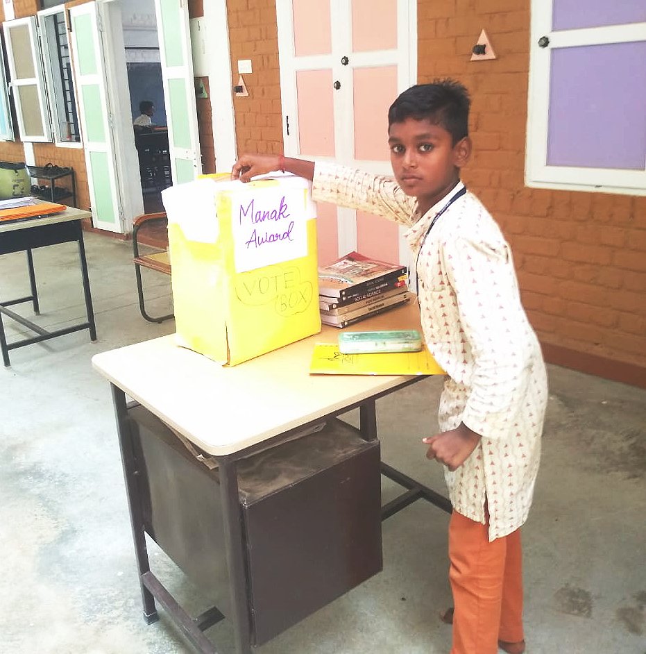 ishavidhya's tweet photo. Five students of #IshaVidhya Karur contested the elections to lead in the Inspire Manak competition’s idea selection and submission process, and have taken full ownership of the project to see it through. The 145 students who voted for them learned about the election process. https://t.co/d3lfhu2UMj