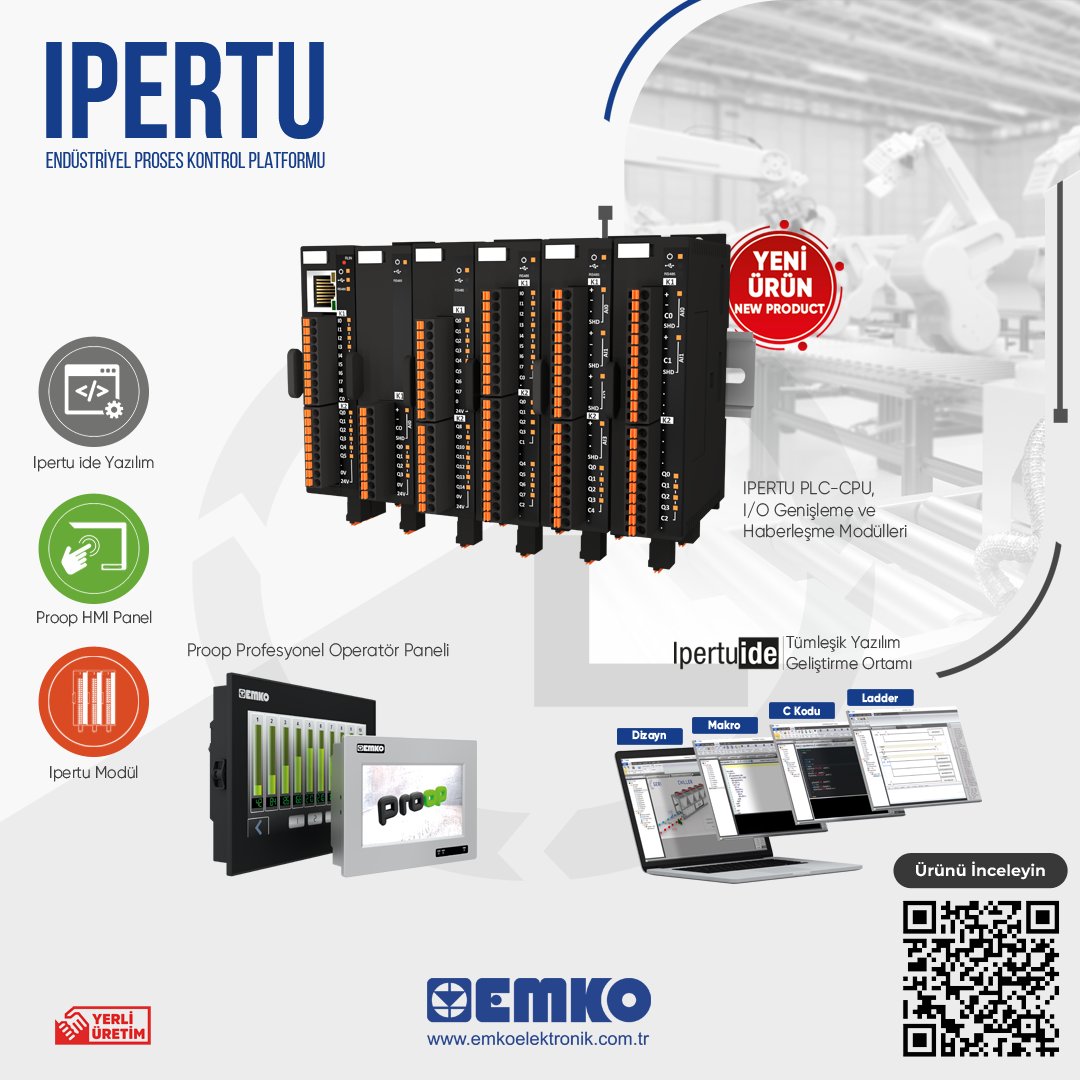 EmkoElektronik's tweet photo. IPERTU Endüstriyel Proses Kontrol Platformu
#PLC #HMI #IpertuIDE
PLC,HMI ve Tümleşik Yazılım Geliştirme Ortamı https://t.co/cQ76GN3Z48