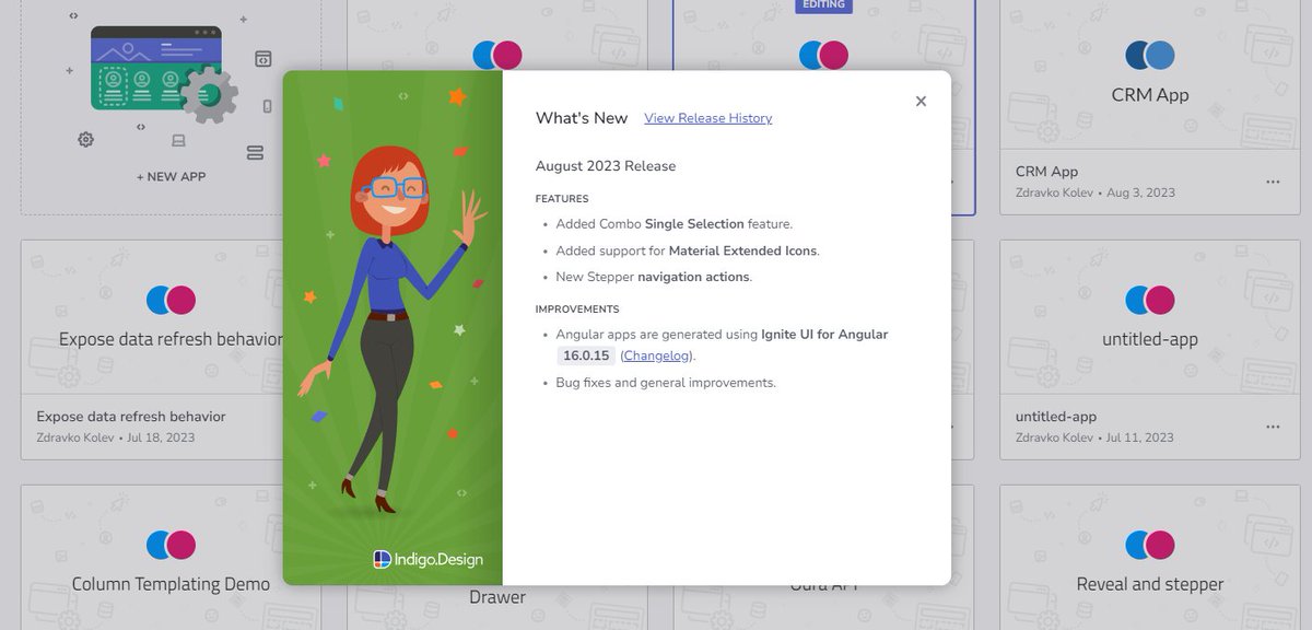 Wondering what we've been working on lately with #AppBuilder?🤔

✅ Combo Single Selection feature
✅ Support for #Material Extended Icons
✅ Stepper Navigation Actions
✅ #IndigoDesign @Figma UI Kit version 1.3 for both #Fluent &amp; Material

A thread🧵

<a href="/infragistics/">infragistics</a> #designtocode