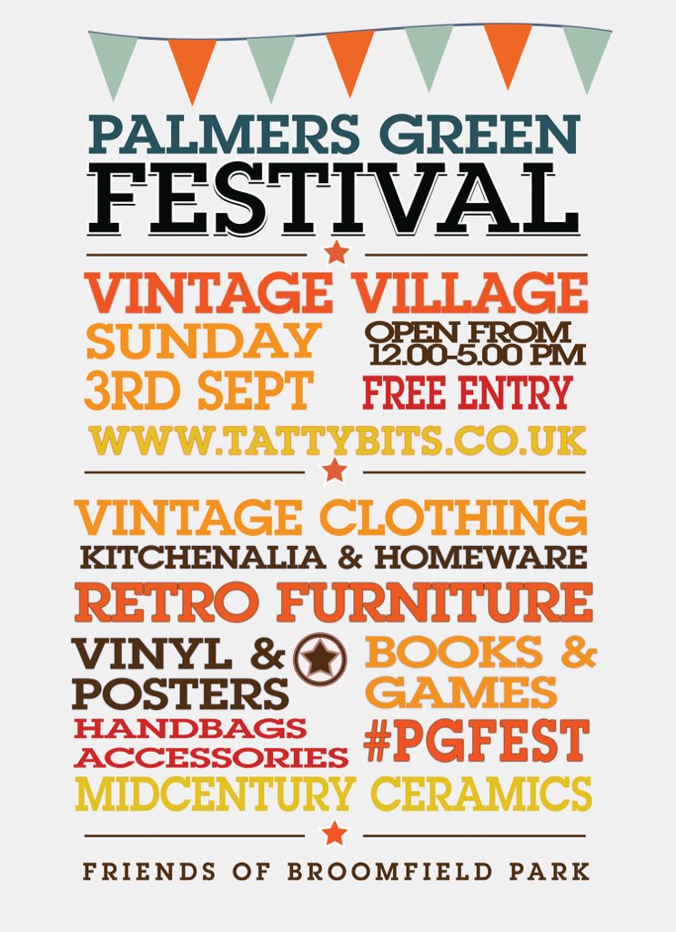 Date for your diary! Find us in the vintage village at the Palmers Green festival on Sunday 3 September with a host of other fab vintage traders! #pgfest #palmersgreen #vintagefair #pgvintageflea