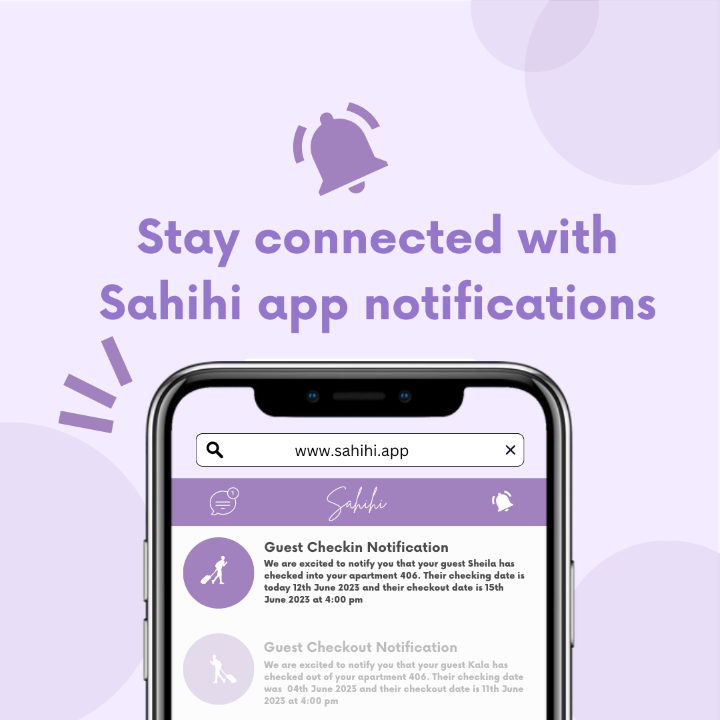 SahihiApp's tweet photo. 🏡 Never Miss a Beat with Sahihi Notifications! 🚀
Stay in the loop, whether guests are arriving or departing from your Airbnb or property. Get instant updates with Sahihi! 💬

#Sahihiapp #Airbnb #Stayconnected #Nairobi https://t.co/rDXUObxPCP