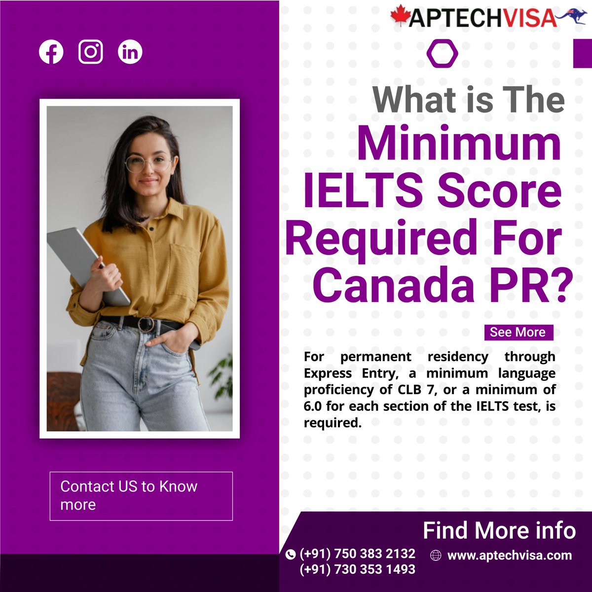 aptechvisa1's tweet image. For getting a #CanadaPRvisa You need to prove your English language skills by taking an approved language test. One of the most popular tests for English is the #IELTS
Visit us to Know more about IELTS requirements on Canada PR aptechvisa.com/canada/visa/ie…