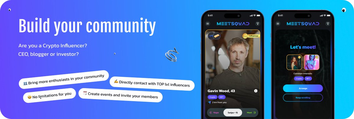 🗺️ With MeetSquad, the boundaries of networking are limitless. Connect with like-minded individuals from around the globe, and let the spirit of decentralization unite us all! 🌍 #GlobalNetworking