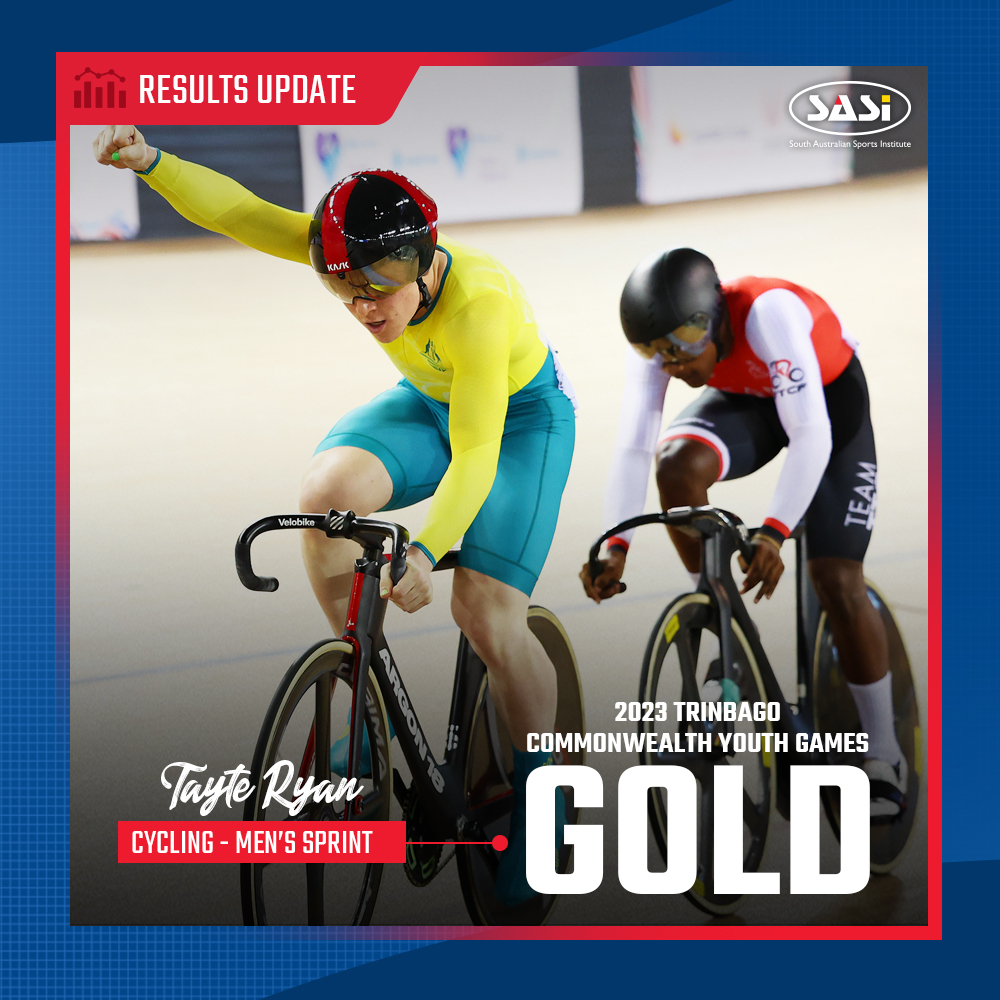 SASI_sport's tweet image. Tayte Ryan wins GOLD at the 2023 Trinbago Commonwealth Youth Games 🥇 The fastest qualifier coming into the men&apos;s sprint final, Tayte continued his form as he raced for the top spot on the podium, outclassing Syndal Samaroo of the host nation to win both races.
#commgamesaus