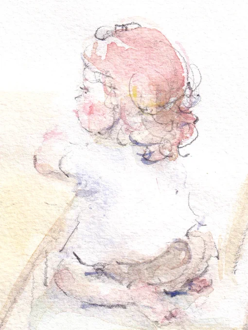 クルクルした柔らかい髪の毛 可愛い。 