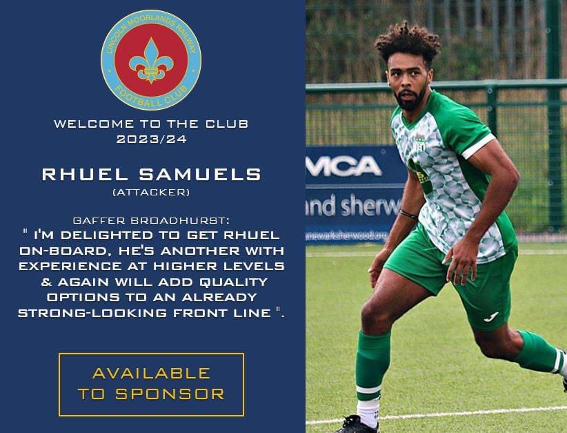 LMRAFC's tweet photo. New Signing for 23/24 ✍🏻

We've got a couple more today as we welcome Rhuel Samuels

Rhuel is available to sponsor 📞

#LMRAFC https://t.co/0xP8TTQSjL
