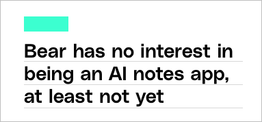 This brings me so much joy!! Finally an app that isn't looking to just jump on the hype train! <a href="/BearNotesApp/">Bear - Markdown Notes</a> @bonardi (ref: theverge.com/23786996/bear-…)