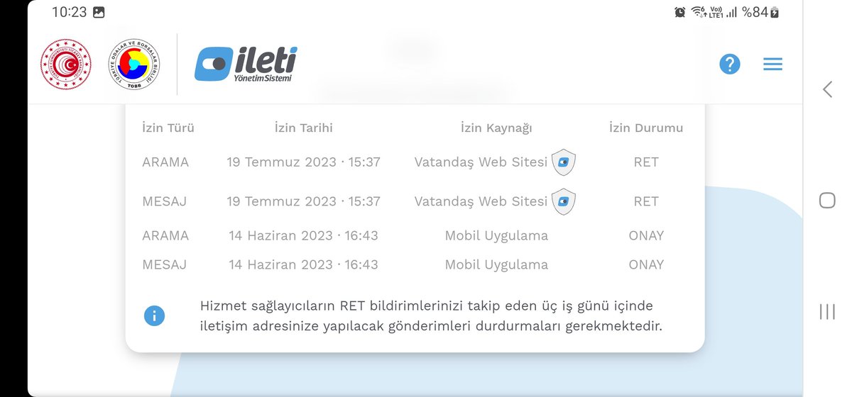 UmitBalci's tweet photo. @VodafoneDestek IYTden 19 temmuzda izin durumunu red yapmama ragmen hala mesaj atıyorsunuz. Attığınız mesajda iletişim tercihini degistirmek için link veriyorsunuz çalışmıyor. Neden? Şikayet mi edelim illa https://t.co/rUEn822Ivu