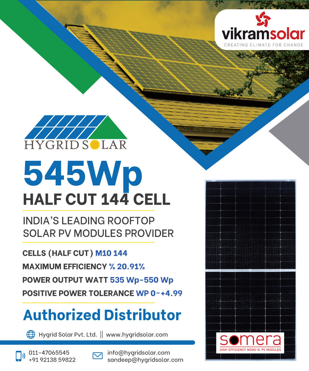 hygrid_solar's tweet photo. 144 Cell Half-Cut 545Wp Vikram solar Panel !!!

HYGRID SOLAR PVT. LTD.
ph: 011-47065545
mail: info@hygirdsolar.com
visit: https://t.co/pm0HkwAZmg

#hygridsolar pvt. ltd. #vikramsolar #vikramsolarpanel #solarpanel #halfcut #M10 #halfcutvikramsolar #eldora #somera https://t.co/xvEjh6bU95