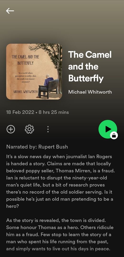 PublishingDavis's tweet photo. Calling all audiobook enthusiasts! The incredible audiobook edition of The Camel and the Butterfly is here! You can now enjoy it on Apple Books, Audible, Google Books, Scribd, and more. Share with us your go-to listening app! Here's the Spotify link - https://t.co/MiGi21kjRB https://t.co/GST7OweF93