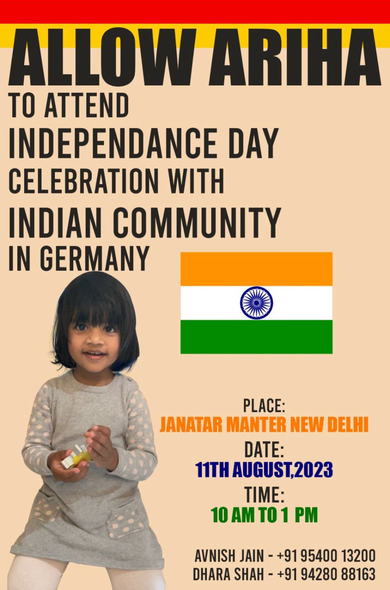 Dev_Jinalay's tweet photo. Today India's daughter #Ariha who is snatched away by Germany hopes that Modiji will bring her back to India.
History reminds that Kannagi looked up for Justice from the Ruler #RepatriateAriha
@narendramodi @PMOIndia @DrSJaishankar @MEAIndia https://t.co/3V0qPjASQ0