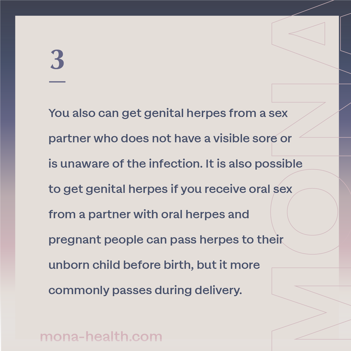 thinkmona's tweet photo. There is a lot of misinformation commonly believed about herpes. Here are the facts. #stdawareness #stdprevention #breakthestigma #herpes  #sexualhealth https://t.co/OWuX1NQmsE
