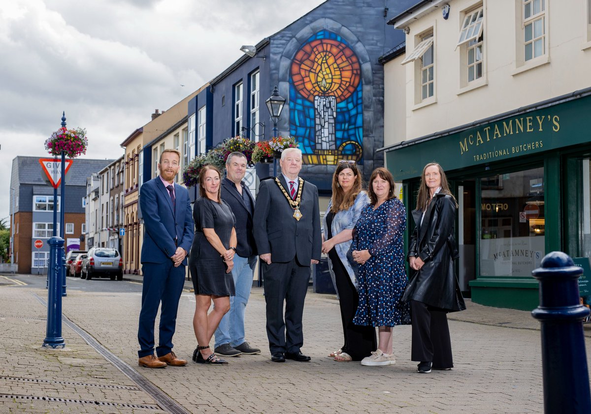 nihecommunity's tweet photo. A stunning art installation is lighting the way on the gable wall of our Coleraine office.
lluminate, a striking burning candle by artist Friz, is part of the Coleraine Revitalise project, funded by @CommunitiesNI and delivered by @CausewayCouncil. 
Visit https://t.co/81QVV5KF73 https://t.co/T6UKX5aZ4g
