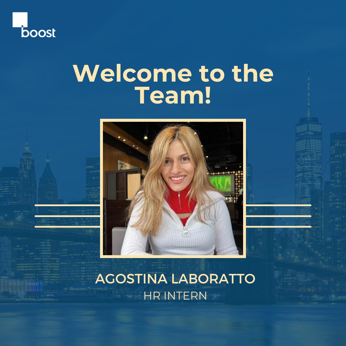 Welcoming our newest HR intern, Agostina Laboratto! Agostina is currently pursuing a career in Human Resources at the Universidad de Palermo in Buenos Aires, Argentina, with hopes of getting her Masters shortly after in coaching and leadership. We are lucky to have you with us!