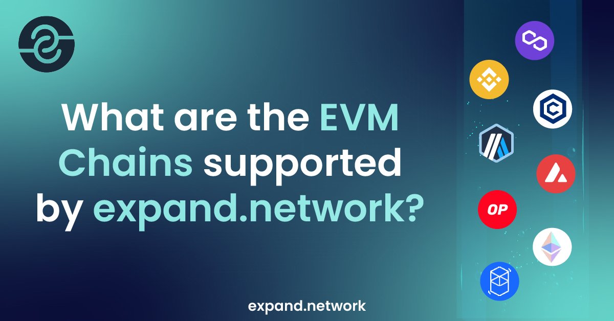🔗<a href="/expand_network/">expand.network</a> : EVM Chains🌐
Navigate through a spectrum of EVM chains, spanning from #Ethereum, #BinanceSmartChain, #Avalanche, #Polygon, #Cronos, #Arbitrum, #Fantom, #Optimism and many more.
Get started now - buff.ly/3QyBpU3
#expand_network
