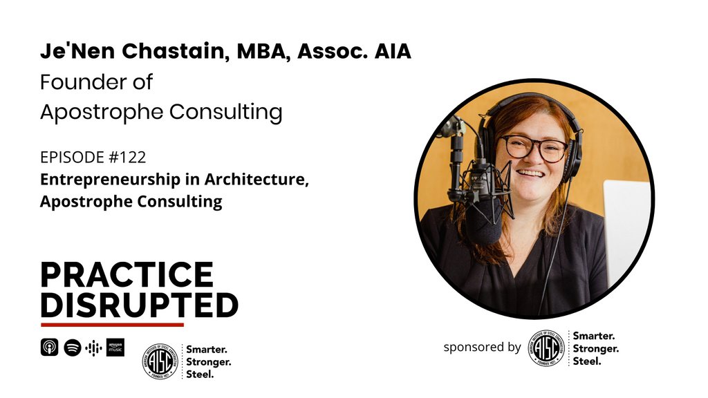 Explore crafting a purpose-driven architecture management consulting business with co-hosts Evelyn Lee &amp; Je’Nen Chastain. They chat about their architectural connection, Je’Nen's entrepreneurial journey, and Apostrophe Consulting's impact.
