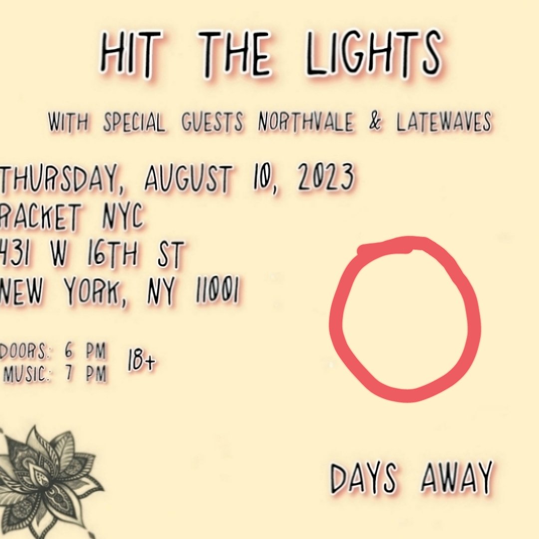 ⭐️ TODAY ⭐️

New York City! 
<a href="/HTLband/">Hit The Lights</a> <a href="/latewaves/">latewaves</a> <a href="/northvaleband/">NORTHVALE</a> <a href="/Racketnewyork/">Racket NYC</a>

🎟: bit.ly/HTLNYC23