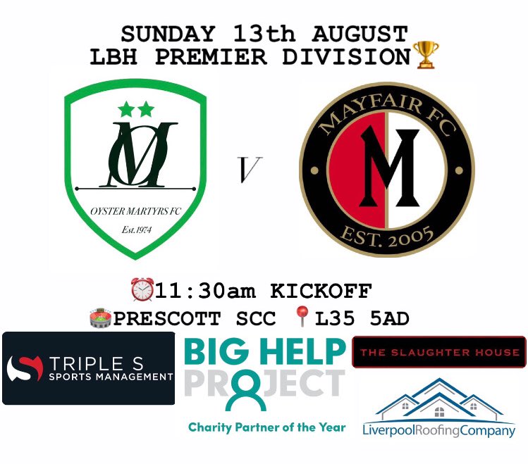 First game of the season this Sunday against <a href="/MayfairFC12/">Mayfair FC</a> a tough start but no easy games in this league &amp; one we’re looking forward too⚽️💪🏼

11:30am kickoff on <a href="/PSoccerCentre/">Prescot SoccerCentre</a> should be a cracker🤝🏼💚 #UTFO
