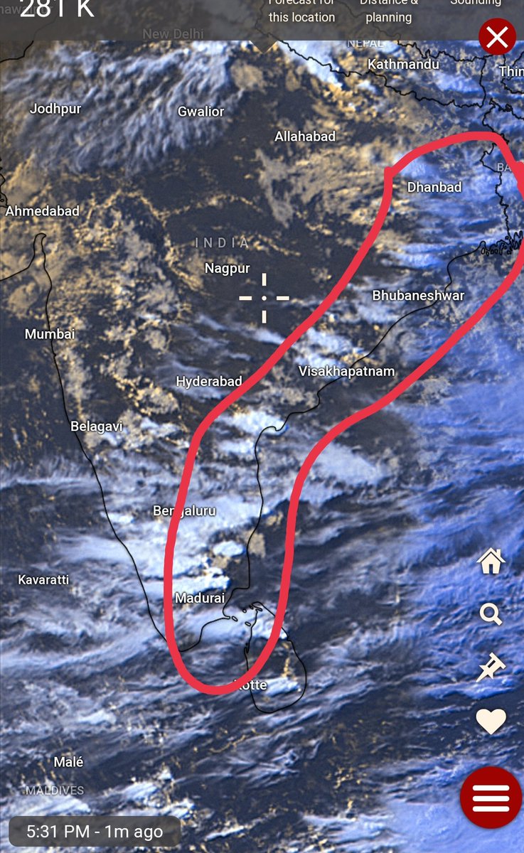 Selwyyyyn's tweet photo. Shallow Thermal Trough triggered Thunderstorms developments seen active along the East coast #Monsoon2023 #Thunderstorms #monsoon #Breakphase #Chennai #chennairains #India Sat image: @Windycom @eumetsat https://t.co/a8NUrvazMw