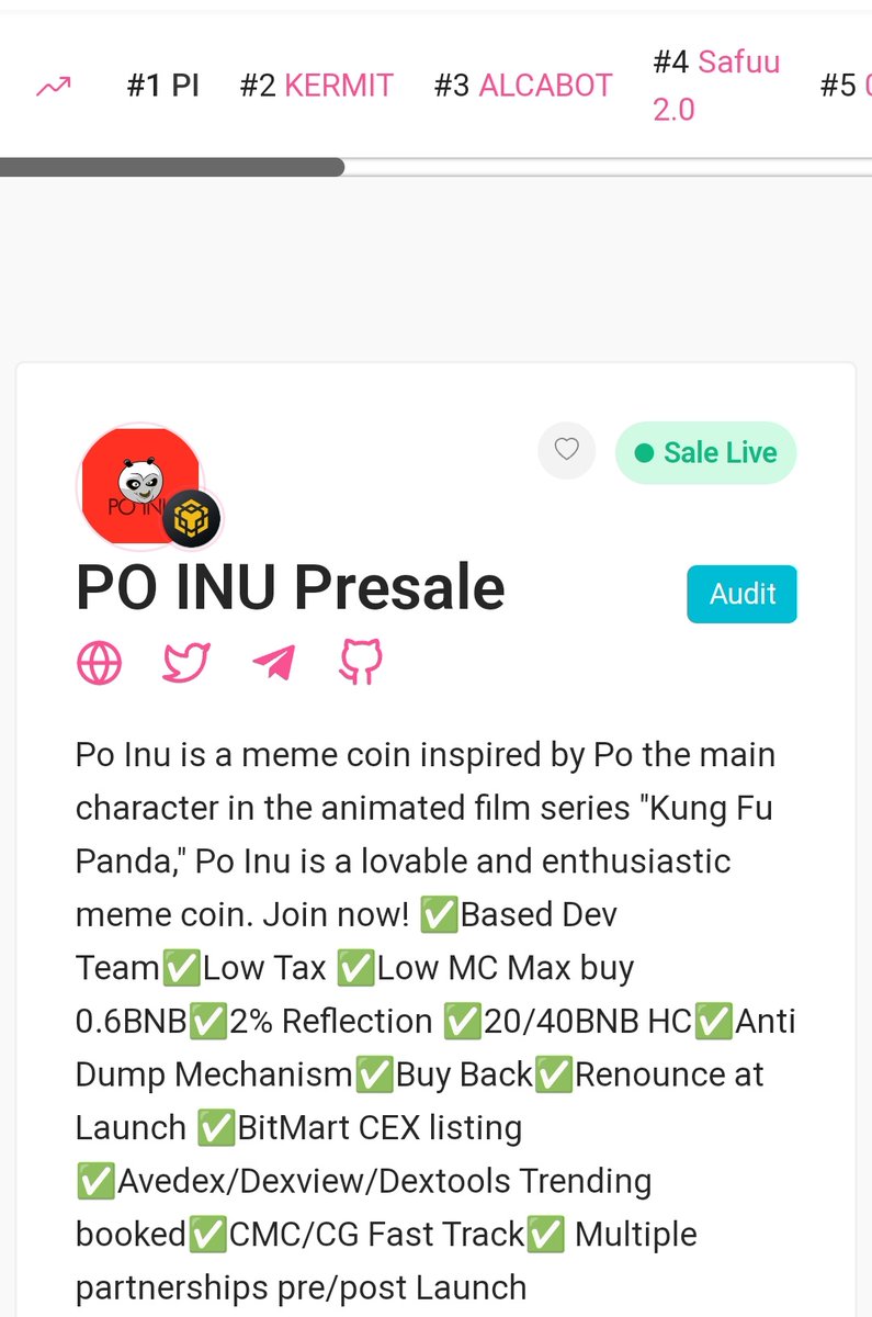 Po_Inu_Token's tweet photo. Trending #1 https://t.co/49OAhrsZFF